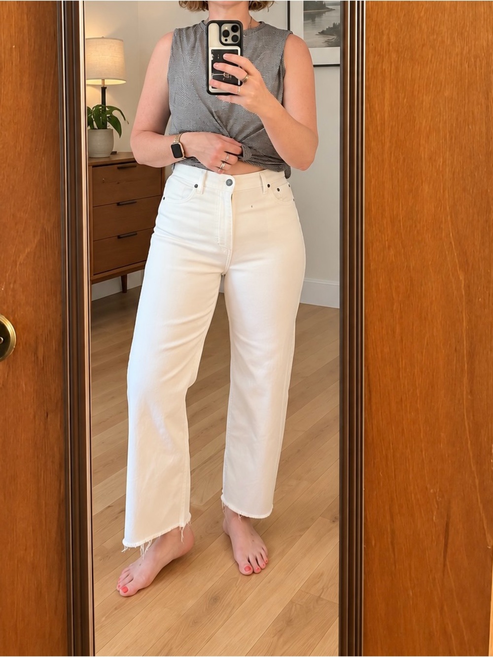 Modern American ~ White High-Rise Wide Leg Women's Jeans